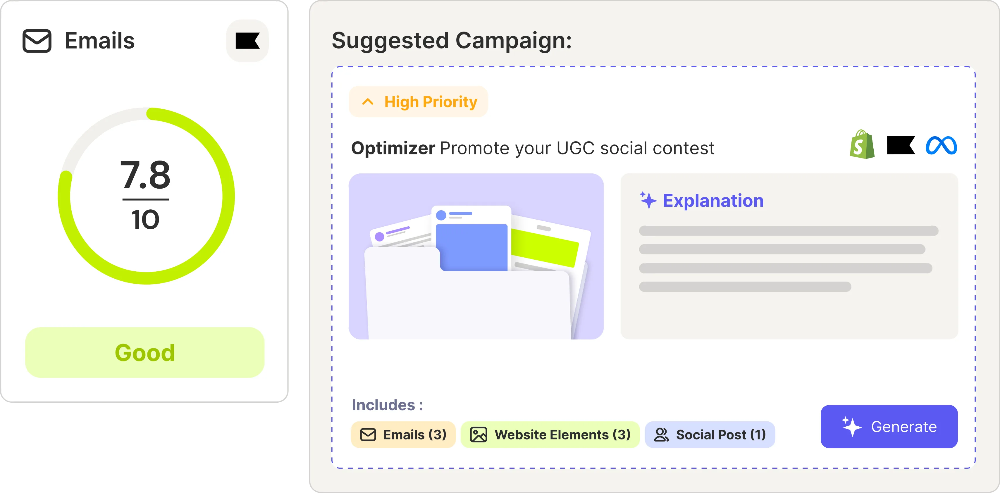 Glowtify automated recommendations preview