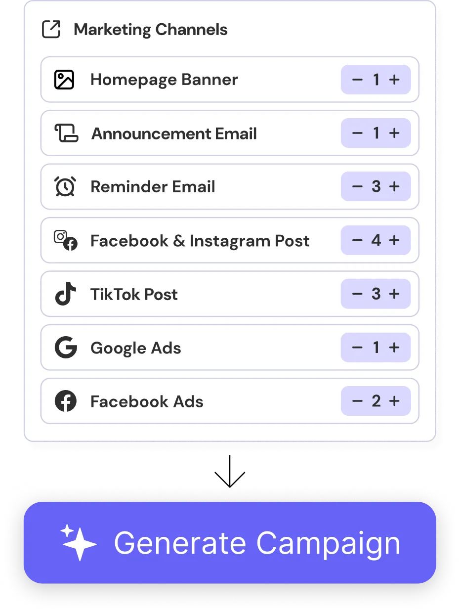 Glowtify multi-channel campaign creation preview